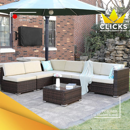 Depot Outdoor TV Cover 46 to 48 Inches with Bottom Cover, Heavy Duty, Waterproof Thick Fabric, Weatherproof Outdoor TV Enclosure for outside TV